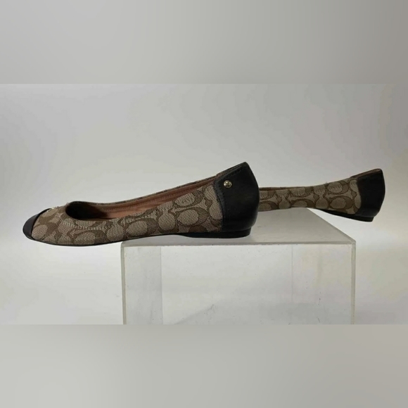 Coach Designer Signature Monogram Brown Women's Brown Ballet Flats - Size 9.5 - Picture 5 of 9